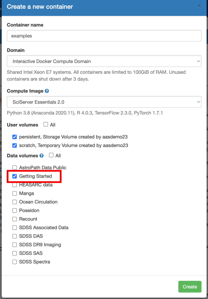 Click the Getting Started checkbox from the list of checkboxes